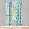 Ambesonne Cats Curtains, Modern Scandi Pattern of Kitten Love with Romantic Hearts Cartoon Design, Window Treatments 2 Panel Set for Living Room Bedroom, Pair of – 28″ x 63″, Ginger Olive Green White(Turquoise White)