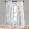 Ambesonne Cats Curtains, Modern Scandi Pattern of Kitten Love with Romantic Hearts Cartoon Design, Window Treatments 2 Panel Set for Living Room Bedroom, Pair of – 28″ x 63″, Ginger Olive Green White(Silver White)