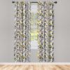 Ambesonne Cats Curtains, Modern Scandi Pattern of Kitten Love with Romantic Hearts Cartoon Design, Window Treatments 2 Panel Set for Living Room Bedroom, Pair of – 28″ x 63″, Ginger Olive Green White(Charcoal Mustard)
