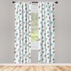 Ambesonne Cats Curtains, Modern Scandi Pattern of Kitten Love with Romantic Hearts Cartoon Design, Window Treatments 2 Panel Set for Living Room Bedroom, Pair of – 28″ x 63″, Ginger Olive Green White(Aqua White)