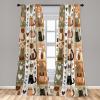 Ambesonne Cats Curtains, Modern Scandi Pattern of Kitten Love with Romantic Hearts Cartoon Design, Window Treatments 2 Panel Set for Living Room Bedroom, Pair of – 28″ x 63″, Ginger Olive Green White(Ginger Olive Green White)