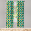 Ambesonne Cats Curtains, Modern Scandi Pattern of Kitten Love with Romantic Hearts Cartoon Design, Window Treatments 2 Panel Set for Living Room Bedroom, Pair of – 28″ x 63″, Ginger Olive Green White(Seafoam)
