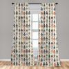 Ambesonne Cats Curtains, Modern Scandi Pattern of Kitten Love with Romantic Hearts Cartoon Design, Window Treatments 2 Panel Set for Living Room Bedroom, Pair of – 28″ x 63″, Ginger Olive Green White(Dim Cream)