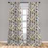 Ambesonne Cats Curtains, Modern Scandi Pattern of Kitten Love with Romantic Hearts Cartoon Design, Window Treatments 2 Panel Set for Living Room Bedroom, Pair of – 28″ x 63″, Ginger Olive Green White(Charcoal Mustard)