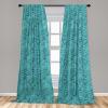 Ambesonne Cats Curtains, Modern Scandi Pattern of Kitten Love with Romantic Hearts Cartoon Design, Window Treatments 2 Panel Set for Living Room Bedroom, Pair of – 28″ x 63″, Ginger Olive Green White(Turquoise Teal)