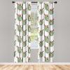 Ambesonne Cats Curtains, Modern Scandi Pattern of Kitten Love with Romantic Hearts Cartoon Design, Window Treatments 2 Panel Set for Living Room Bedroom, Pair of – 28″ x 63″, Ginger Olive Green White(Orange Green)