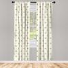 Ambesonne Cats Curtains, Modern Scandi Pattern of Kitten Love with Romantic Hearts Cartoon Design, Window Treatments 2 Panel Set for Living Room Bedroom, Pair of – 28″ x 63″, Ginger Olive Green White(Beige Teal)