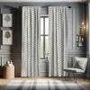 Ambesonne Cats Curtains, Modern Scandi Pattern of Kitten Love with Romantic Hearts Cartoon Design, Window Treatments 2 Panel Set for Living Room Bedroom, Pair of – 28″ x 63″, Ginger Olive Green White(Eggshell Charcoal)