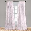 Ambesonne Cats Curtains, Modern Scandi Pattern of Kitten Love with Romantic Hearts Cartoon Design, Window Treatments 2 Panel Set for Living Room Bedroom, Pair of – 28″ x 63″, Ginger Olive Green White(Pink)