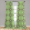 Ambesonne Cats Curtains, Modern Scandi Pattern of Kitten Love with Romantic Hearts Cartoon Design, Window Treatments 2 Panel Set for Living Room Bedroom, Pair of – 28″ x 63″, Ginger Olive Green White(Green Plum)