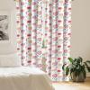 Ambesonne Cats Curtains, Modern Scandi Pattern of Kitten Love with Romantic Hearts Cartoon Design, Window Treatments 2 Panel Set for Living Room Bedroom, Pair of – 28″ x 63″, Ginger Olive Green White(Pink Yellow)