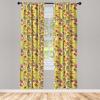 Ambesonne Cats Curtains, Modern Scandi Pattern of Kitten Love with Romantic Hearts Cartoon Design, Window Treatments 2 Panel Set for Living Room Bedroom, Pair of – 28″ x 63″, Ginger Olive Green White(Mustard Purple)