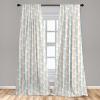 Ambesonne Cats Curtains, Modern Scandi Pattern of Kitten Love with Romantic Hearts Cartoon Design, Window Treatments 2 Panel Set for Living Room Bedroom, Pair of – 28″ x 63″, Ginger Olive Green White(Pale Blue)