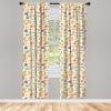 Ambesonne Cats Curtains, Modern Scandi Pattern of Kitten Love with Romantic Hearts Cartoon Design, Window Treatments 2 Panel Set for Living Room Bedroom, Pair of – 28″ x 63″, Ginger Olive Green White(Cream Orange)