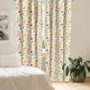 Ambesonne Cats Curtains, Modern Scandi Pattern of Kitten Love with Romantic Hearts Cartoon Design, Window Treatments 2 Panel Set for Living Room Bedroom, Pair of – 28″ x 63″, Ginger Olive Green White(Cream Orange)
