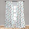 Ambesonne Cats Curtains, Modern Scandi Pattern of Kitten Love with Romantic Hearts Cartoon Design, Window Treatments 2 Panel Set for Living Room Bedroom, Pair of – 28″ x 63″, Ginger Olive Green White(Aqua White)