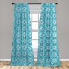 Ambesonne Cats Curtains, Modern Scandi Pattern of Kitten Love with Romantic Hearts Cartoon Design, Window Treatments 2 Panel Set for Living Room Bedroom, Pair of – 28″ x 63″, Ginger Olive Green White(Sky Blue Blue)