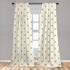 Ambesonne Cats Curtains, Modern Scandi Pattern of Kitten Love with Romantic Hearts Cartoon Design, Window Treatments 2 Panel Set for Living Room Bedroom, Pair of – 28″ x 63″, Ginger Olive Green White(Beige Teal)