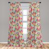 Ambesonne Cats Curtains, Modern Scandi Pattern of Kitten Love with Romantic Hearts Cartoon Design, Window Treatments 2 Panel Set for Living Room Bedroom, Pair of – 28″ x 63″, Ginger Olive Green White(Yellow Magenta)