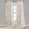 Ambesonne Cats Curtains, Modern Scandi Pattern of Kitten Love with Romantic Hearts Cartoon Design, Window Treatments 2 Panel Set for Living Room Bedroom, Pair of – 28″ x 63″, Ginger Olive Green White(Pale Pink)