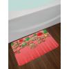 Ambesonne Christmas Bath Mat, Rustic Wooden Backdrop Snowflakes and Warm Traditional Celebration Print, Plush Bathroom Decor Mat with Non Slip Backing, 30.2″ x 20″, Brown White(Pastel Pink)