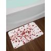 Ambesonne Christmas Bath Mat, Rustic Wooden Backdrop Snowflakes and Warm Traditional Celebration Print, Plush Bathroom Decor Mat with Non Slip Backing, 30.2″ x 20″, Brown White(White Red)