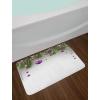 Ambesonne Christmas Bath Mat, Rustic Wooden Backdrop Snowflakes and Warm Traditional Celebration Print, Plush Bathroom Decor Mat with Non Slip Backing, 30.2″ x 20″, Brown White(Purple Grey Green)