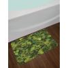 Ambesonne Christmas Bath Mat, Rustic Wooden Backdrop Snowflakes and Warm Traditional Celebration Print, Plush Bathroom Decor Mat with Non Slip Backing, 30.2″ x 20″, Brown White(Olive Green Pale Green)