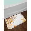 Ambesonne Christmas Bath Mat, Rustic Wooden Backdrop Snowflakes and Warm Traditional Celebration Print, Plush Bathroom Decor Mat with Non Slip Backing, 30.2″ x 20″, Brown White(Tan Yellow Orange)