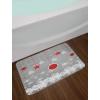 Ambesonne Christmas Bath Mat, Rustic Wooden Backdrop Snowflakes and Warm Traditional Celebration Print, Plush Bathroom Decor Mat with Non Slip Backing, 30.2″ x 20″, Brown White(Grey Red White)
