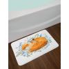 Ambesonne Christmas Bath Mat, Rustic Wooden Backdrop Snowflakes and Warm Traditional Celebration Print, Plush Bathroom Decor Mat with Non Slip Backing, 30.2″ x 20″, Brown White(Orange Blue Olive Green)