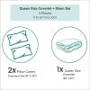 Ambesonne Christmas Bedspread, Red Retro Style Farm Truck and Big Xmas Tree Tinsel Balls Candy Design, Decorative Quilted 3 Piece Coverlet Set with 2 Pillow Shams, Queen Size, Green White