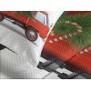 Ambesonne Christmas Bedspread, Red Retro Style Farm Truck and Big Xmas Tree Tinsel Balls Candy Design, Decorative Quilted 3 Piece Coverlet Set with 2 Pillow Shams, Queen Size, Green White