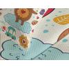 Ambesonne Christmas Bedspread, Santa and Teddy Bear Vintage Christmas Season Ornaments Party Theme, Decorative Quilted 3 Piece Coverlet Set with 2 Pillow Shams, Queen Size, Red Blue
