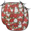 Ambesonne Christmas Chair Seating Cushion Set of 2, Candy Canes and Lollipops Classical Pattern for Holiday Xmas, Anti-Slip Seat Padding for Kitchen & Patio, 16″x16″, Green Red White(White Red Green)