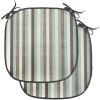 Ambesonne Christmas Chair Seating Cushion Set of 2, Candy Canes and Lollipops Classical Pattern for Holiday Xmas, Anti-Slip Seat Padding for Kitchen & Patio, 16″x16″, Green Red White(Almond Green Brown Cream)