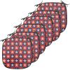 Ambesonne Christmas Chair Seating Cushion Set of 2, Candy Canes and Lollipops Classical Pattern for Holiday Xmas, Anti-Slip Seat Padding for Kitchen & Patio, 16″x16″, Green Red White(Cream Navy Red)