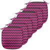 Ambesonne Christmas Chair Seating Cushion Set of 2, Candy Canes and Lollipops Classical Pattern for Holiday Xmas, Anti-Slip Seat Padding for Kitchen & Patio, 16″x16″, Green Red White(Magenta and Black)