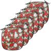 Ambesonne Christmas Chair Seating Cushion Set of 2, Candy Canes and Lollipops Classical Pattern for Holiday Xmas, Anti-Slip Seat Padding for Kitchen & Patio, 16″x16″, Green Red White(White Red Green)