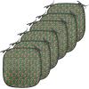 Ambesonne Christmas Chair Seating Cushion Set of 2, Candy Canes and Lollipops Classical Pattern for Holiday Xmas, Anti-Slip Seat Padding for Kitchen & Patio, 16″x16″, Green Red White(Green Red White)