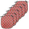 Ambesonne Christmas Chair Seating Cushion Set of 2, Candy Canes and Lollipops Classical Pattern for Holiday Xmas, Anti-Slip Seat Padding for Kitchen & Patio, 16″x16″, Green Red White(Scarlet Navy Blue Cream)
