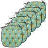 Ambesonne Christmas Chair Seating Cushion Set of 2, Candy Canes and Lollipops Classical Pattern for Holiday Xmas, Anti-Slip Seat Padding for Kitchen & Patio, 16″x16″, Green Red White(Orange Seafoam Green)