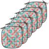 Ambesonne Christmas Chair Seating Cushion Set of 2, Candy Canes and Lollipops Classical Pattern for Holiday Xmas, Anti-Slip Seat Padding for Kitchen & Patio, 16″x16″, Green Red White(Grey Turquoise Red)