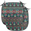 Ambesonne Christmas Chair Seating Cushion Set of 2, Candy Canes and Lollipops Classical Pattern for Holiday Xmas, Anti-Slip Seat Padding for Kitchen & Patio, 16″x16″, Green Red White(Dark Coral Aqua Yellow)