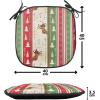 Ambesonne Christmas Chair Seating Cushion Set of 2, Gingerbread Man House Cones Xmas Cookie Celebration Theme, Anti-Slip Seat Padding for Kitchen & Patio, 16″x16″, Pale Brown and White(Green Dark Coral White)