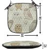 Ambesonne Christmas Chair Seating Cushion Set of 2, Gingerbread Man House Cones Xmas Cookie Celebration Theme, Anti-Slip Seat Padding for Kitchen & Patio, 16″x16″, Pale Brown and White(Brown Reseda Green)