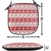 Ambesonne Christmas Chair Seating Cushion Set of 2, Gingerbread Man House Cones Xmas Cookie Celebration Theme, Anti-Slip Seat Padding for Kitchen & Patio, 16″x16″, Pale Brown and White(Ruby White)