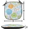 Ambesonne Christmas Chair Seating Cushion Set of 2, Gingerbread Man House Cones Xmas Cookie Celebration Theme, Anti-Slip Seat Padding for Kitchen & Patio, 16″x16″, Pale Brown and White(Lime Green Sky Blue)