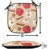 Ambesonne Christmas Chair Seating Cushion Set of 2, Gingerbread Man House Cones Xmas Cookie Celebration Theme, Anti-Slip Seat Padding for Kitchen & Patio, 16″x16″, Pale Brown and White(Beige Cinnamon Red)
