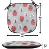 Ambesonne Christmas Chair Seating Cushion Set of 2, Gingerbread Man House Cones Xmas Cookie Celebration Theme, Anti-Slip Seat Padding for Kitchen & Patio, 16″x16″, Pale Brown and White(Grey Dark Coral Black)